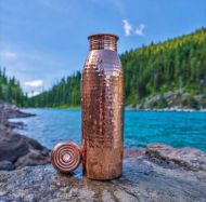Pure Solid Copper Water Bottle w/lid